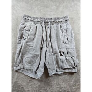 Nike Shorts Mens Medium Gray Sweat Cargo Drawstring Pockets Athleisure Utility